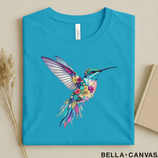 Hummingbird Floral T-Shirt – Eco-Friendly & Unisex Fit
