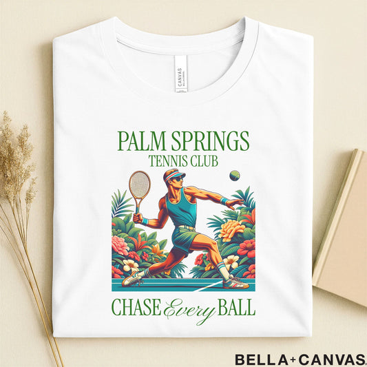 Palm Springs Tennis Club Graphic T-Shirt – Chase Every Ball Design