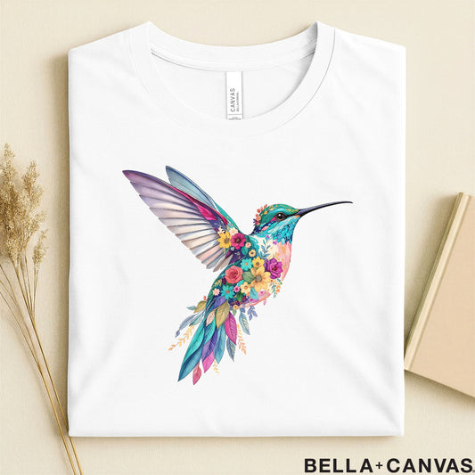 Hummingbird Floral T-Shirt – Eco-Friendly & Unisex Fit