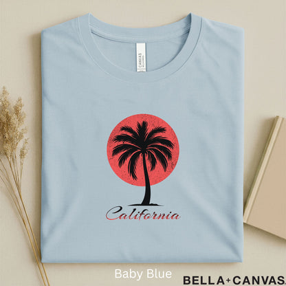 California Palm Tree T-Shirt – Vibrant Design with Eco-Friendly Fabric