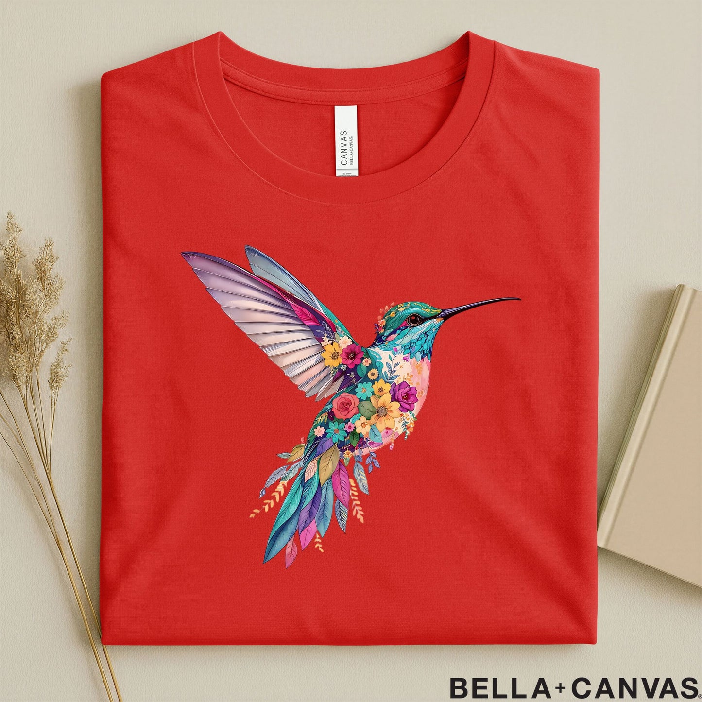 Hummingbird Floral T-Shirt – Eco-Friendly & Unisex Fit