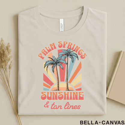 Vintage Palm Springs T-Shirt – Sunshine & Tan Lines Slogan Tee