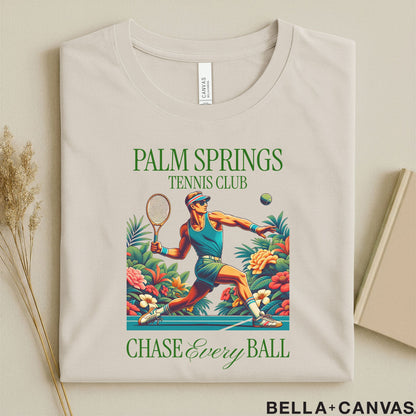 Palm Springs Tennis Club Graphic T-Shirt – Chase Every Ball Design