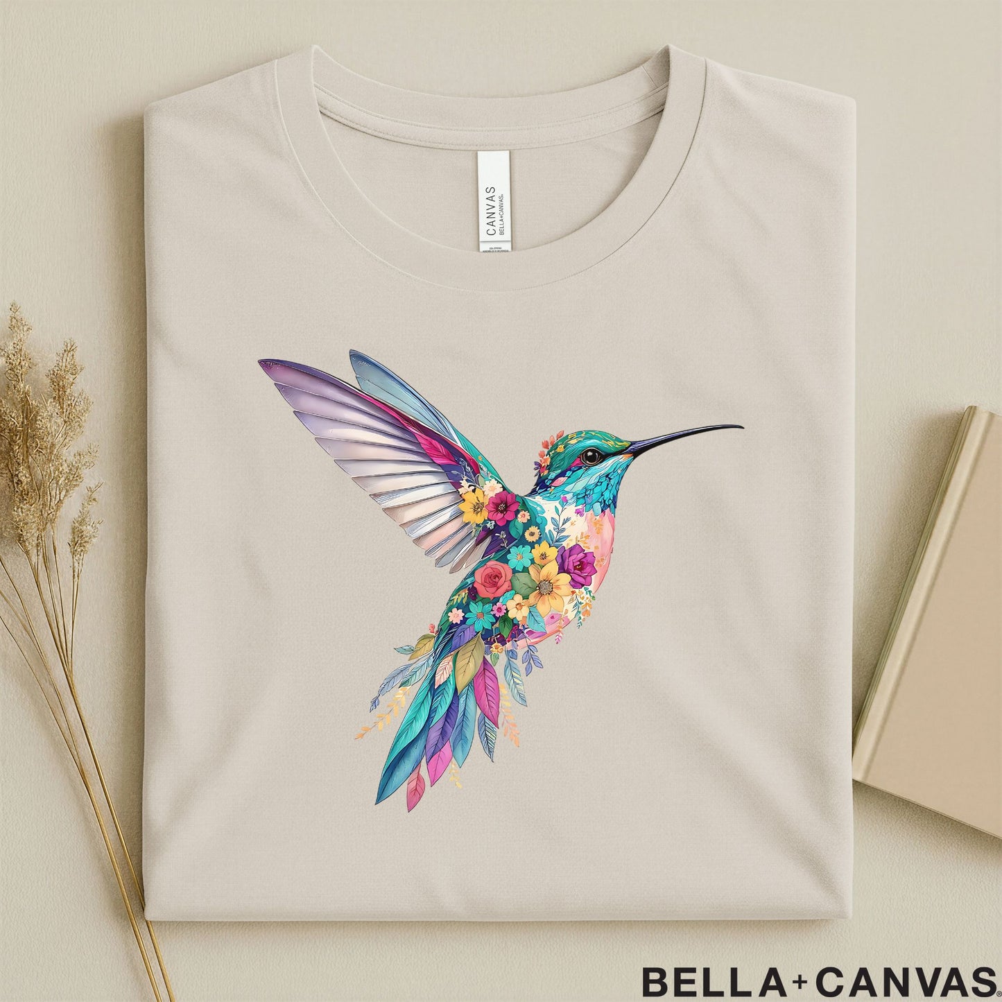 Hummingbird Floral T-Shirt – Eco-Friendly & Unisex Fit