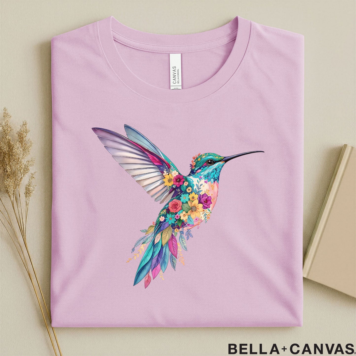 Hummingbird Floral T-Shirt – Eco-Friendly & Unisex Fit