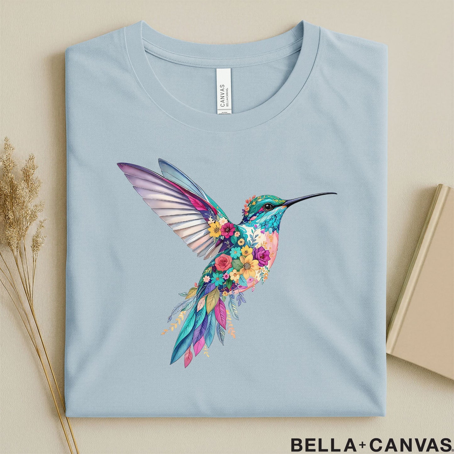 Hummingbird Floral T-Shirt – Eco-Friendly & Unisex Fit