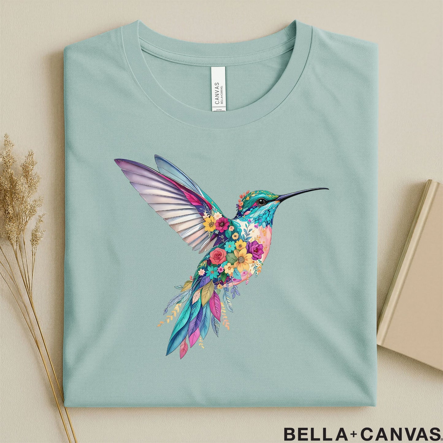 Hummingbird Floral T-Shirt – Eco-Friendly & Unisex Fit