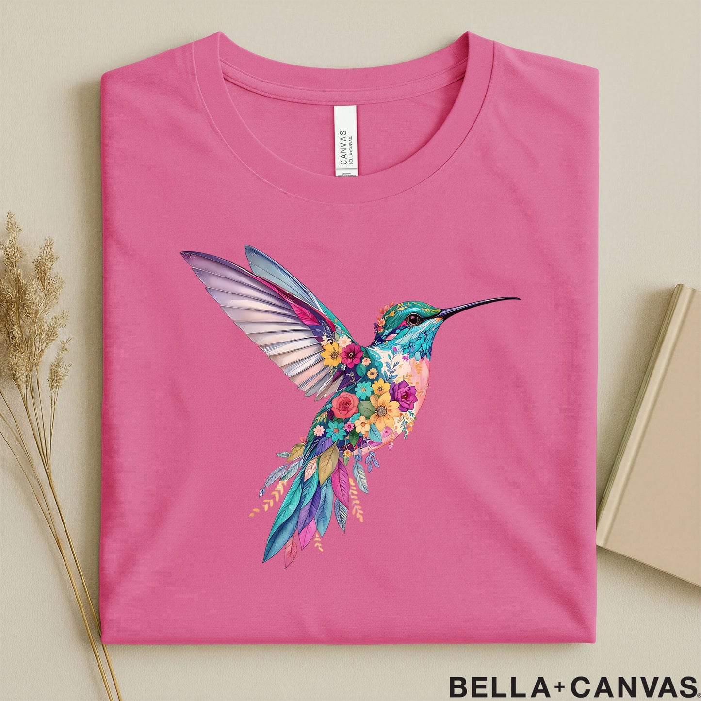 Hummingbird Floral T-Shirt – Eco-Friendly & Unisex Fit