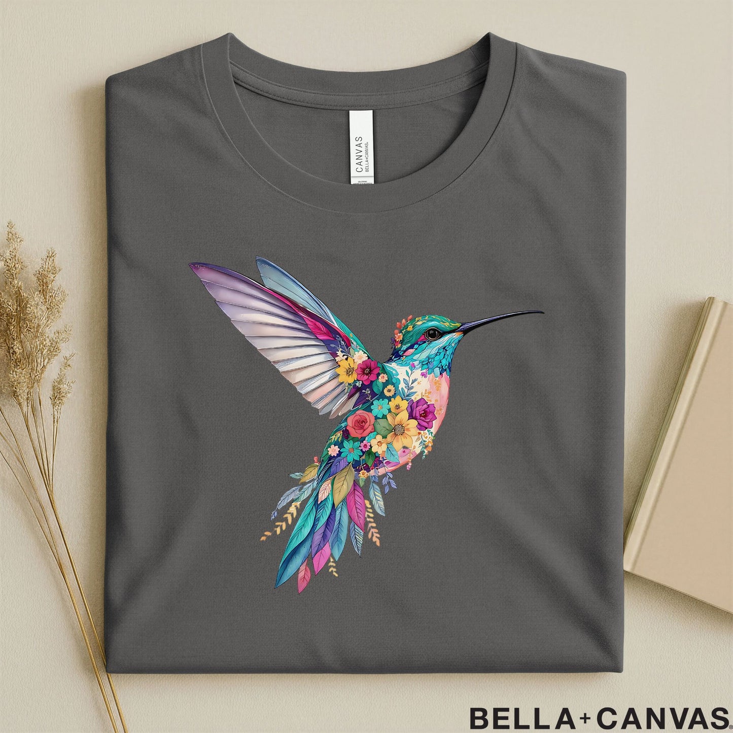 Hummingbird Floral T-Shirt – Eco-Friendly & Unisex Fit